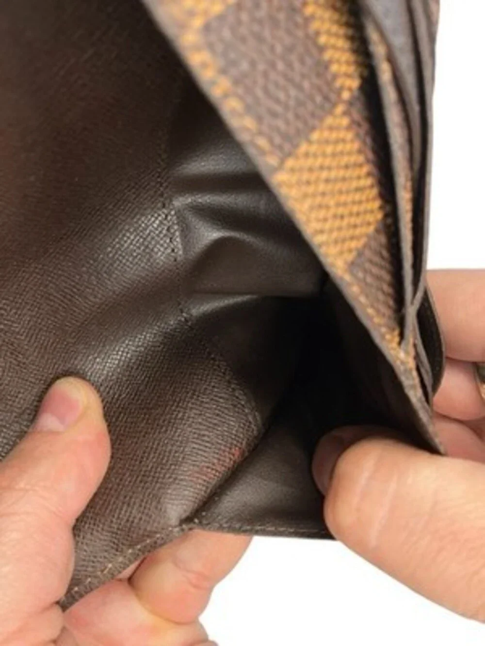 Louis Vuitton Authentic Brown Black Check Origami Long Wallet